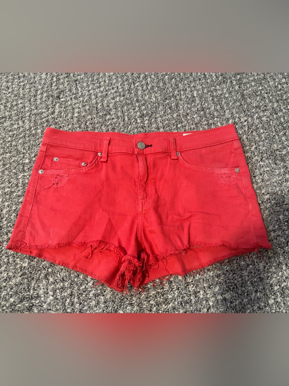GUC Rag & Bone Red Denim Cut Off Shorts